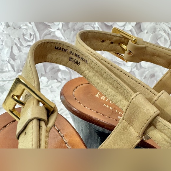 Kate Spade Sandpiper Wedge Platform Sandal Blue Birds Summer Tropical Size 8.5 - Picture 9 of 12